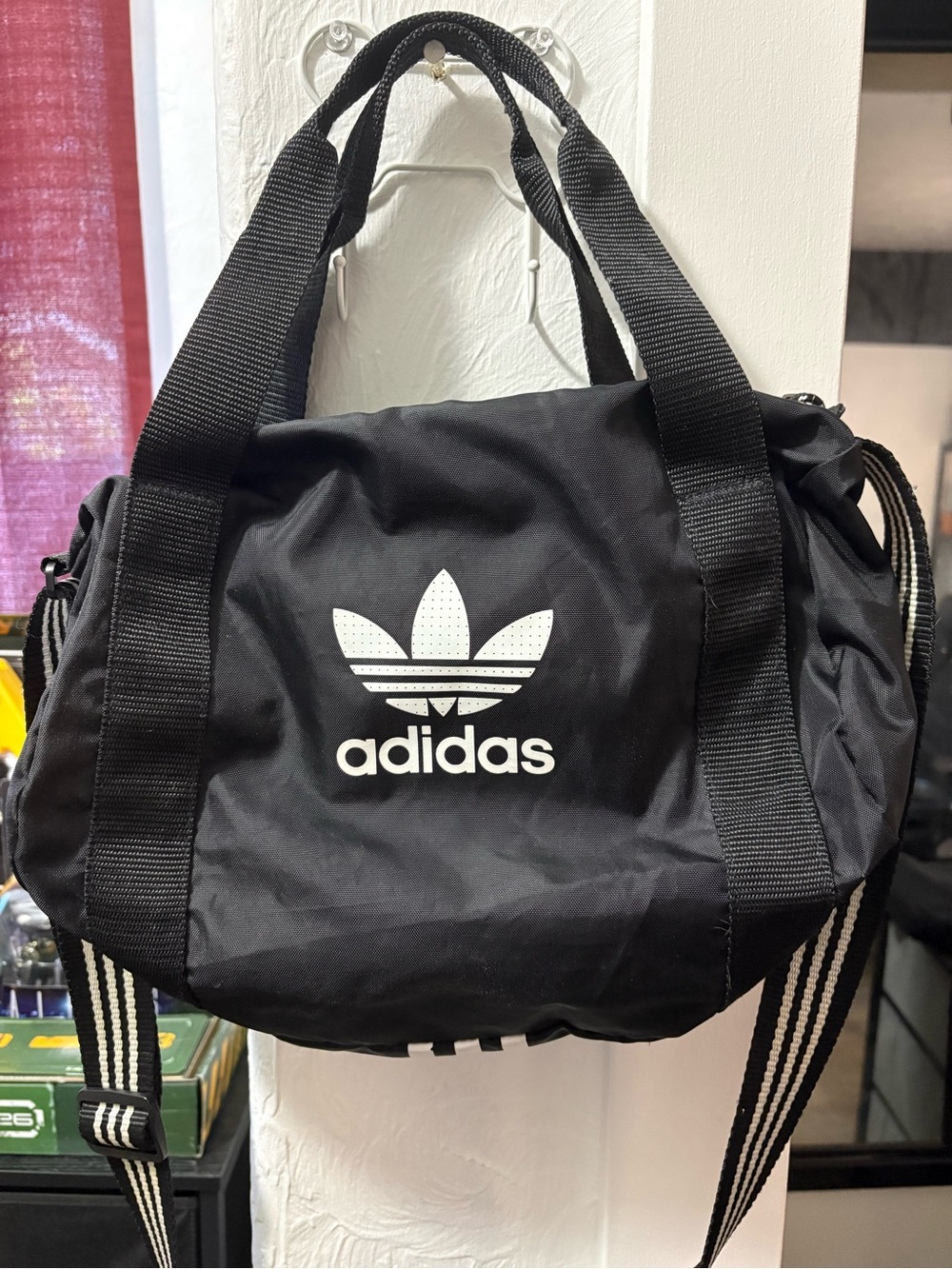 Adidas Black Trefoil Gym Duffle Bag XS